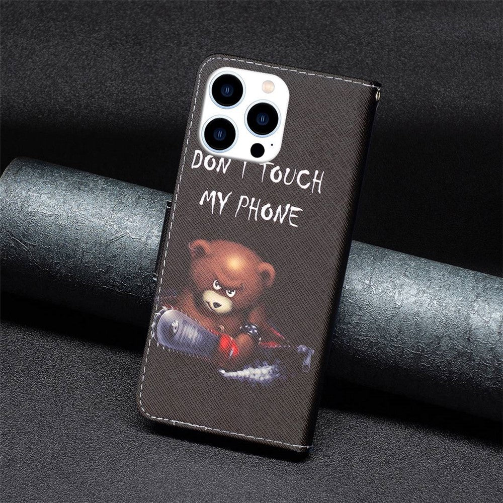 iPhone 14 Pro TPU Wallet Flip Cover Stand BF Series 1 Viewing Scratch Resistant Folio Bear - produktbillede 5