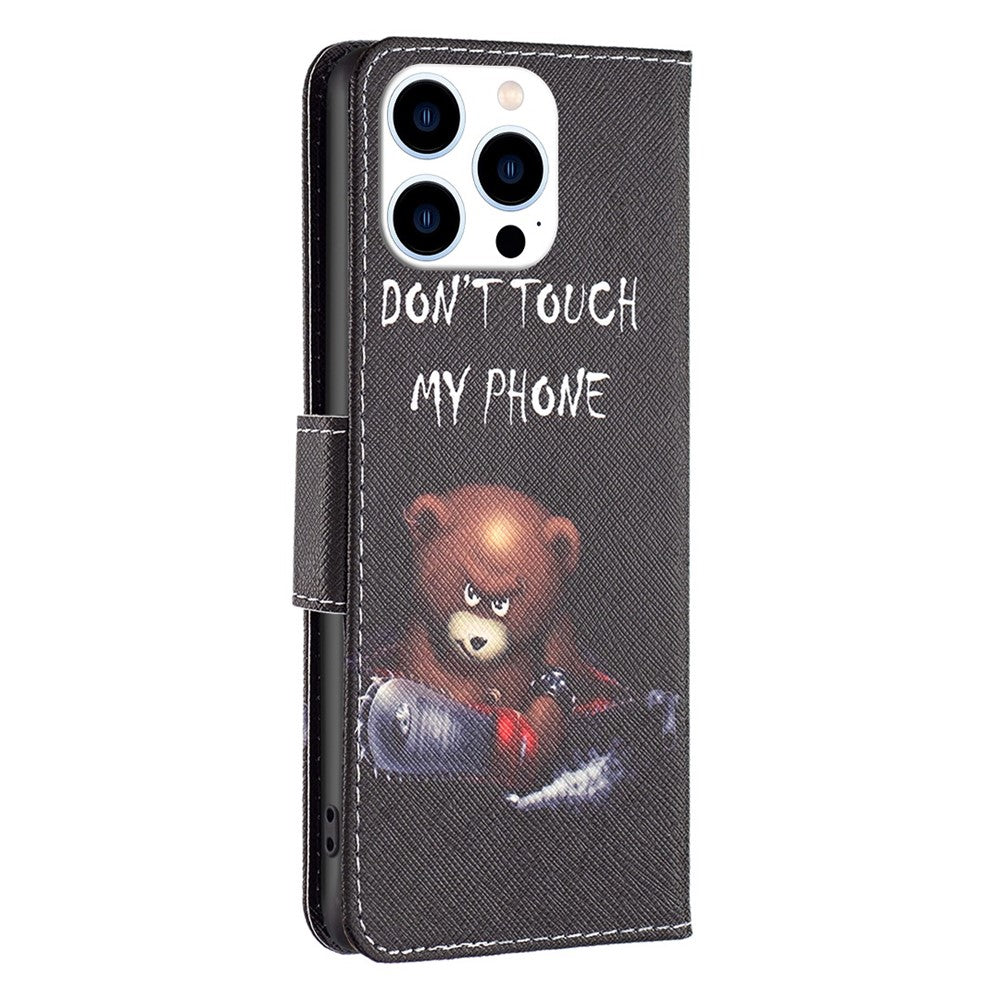 iPhone 14 Pro TPU Wallet Flip Cover Stand BF Series 1 Viewing Scratch Resistant Folio Bear - produktbillede 7