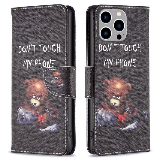 iPhone 14 Pro Max Wallet Flip Cover Don´t touch my phone - produktbillede 1