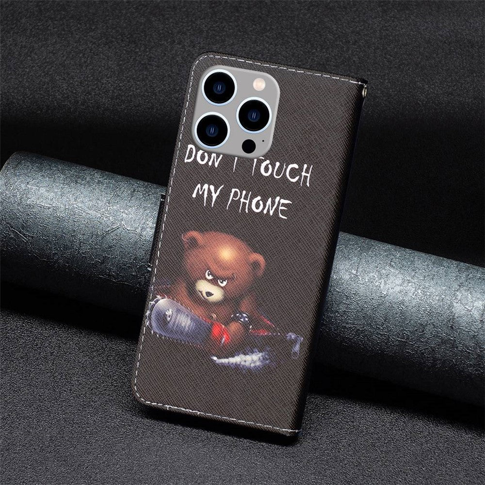 iPhone 14 Pro Max Wallet Flip Cover Don´t touch my phone - produktbillede 5
