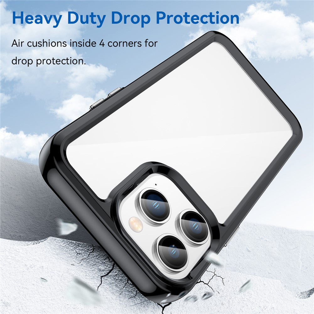 iPhone 14 Pro Max TPU Cover Brush Texture Anti fingerprint Acrylic Anti fall – Sort - produktbillede 3