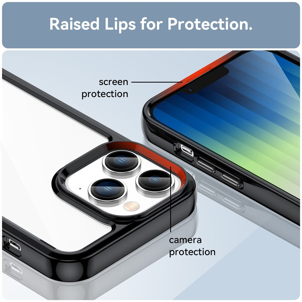 iPhone 14 Pro Max TPU Cover Brush Texture Anti fingerprint Acrylic Anti fall – Sort - produktbillede 6