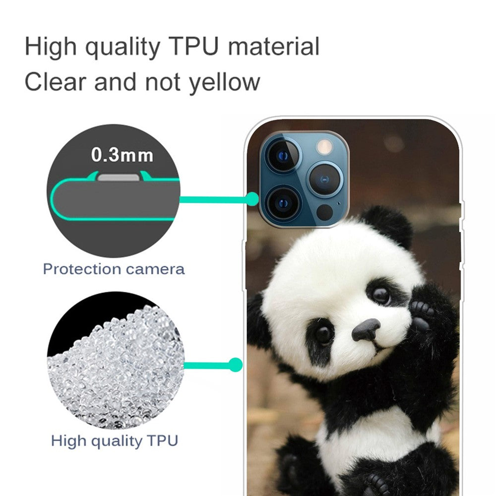 iPhone 14 Pro Max TPU Cover IMD Pattern Printed Scratch Resistant Soft Protector Shockproof Panda - produktbillede 3
