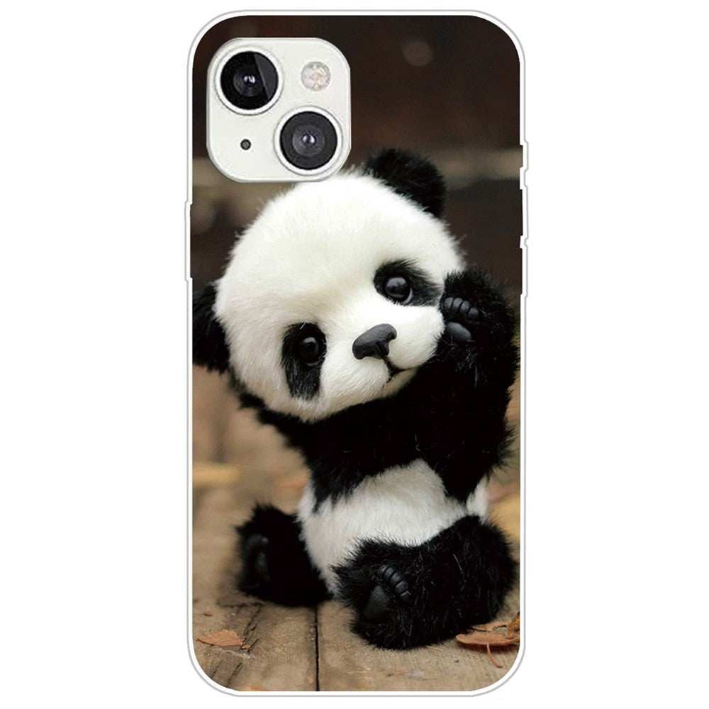 iPhone 14 Plus TPU Cover IMD Pattern Printed Soft Anti Fall Protector Wear resistant Panda