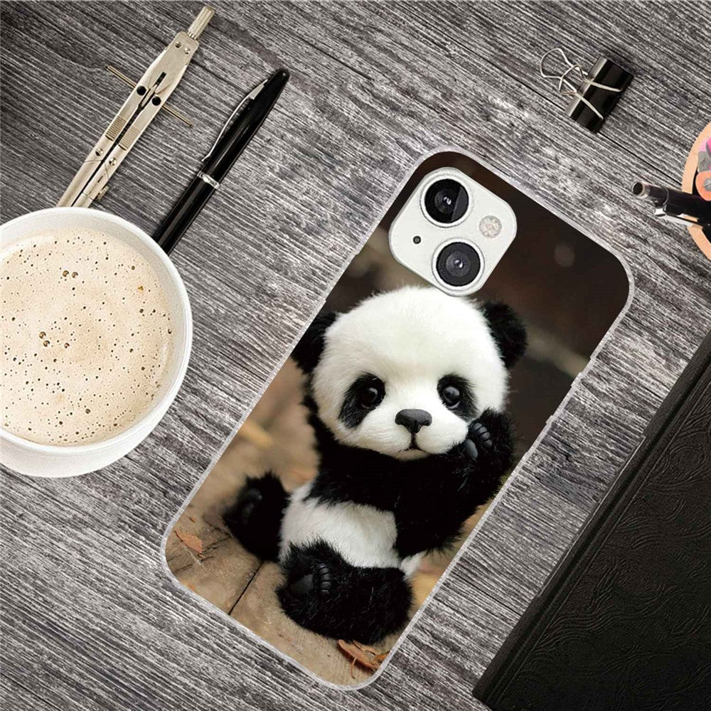 iPhone 14 Plus TPU Cover IMD Pattern Printed Soft Anti Fall Protector Wear resistant Panda