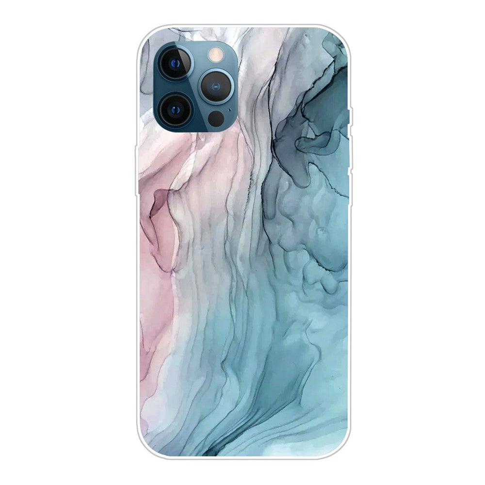 iPhone 14 Pro TPU Cover Abstract Marble Pattern Soft Anti Scratch IMD Style B