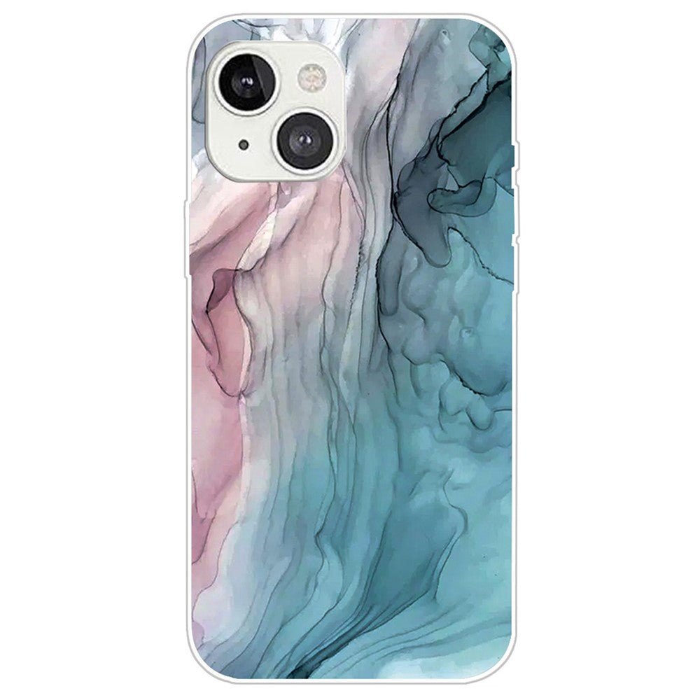 iPhone 14 Plus TPU Cover A Style Marble Printed Pattern Design Drop Protection IMD Back Style B - produktbillede 1