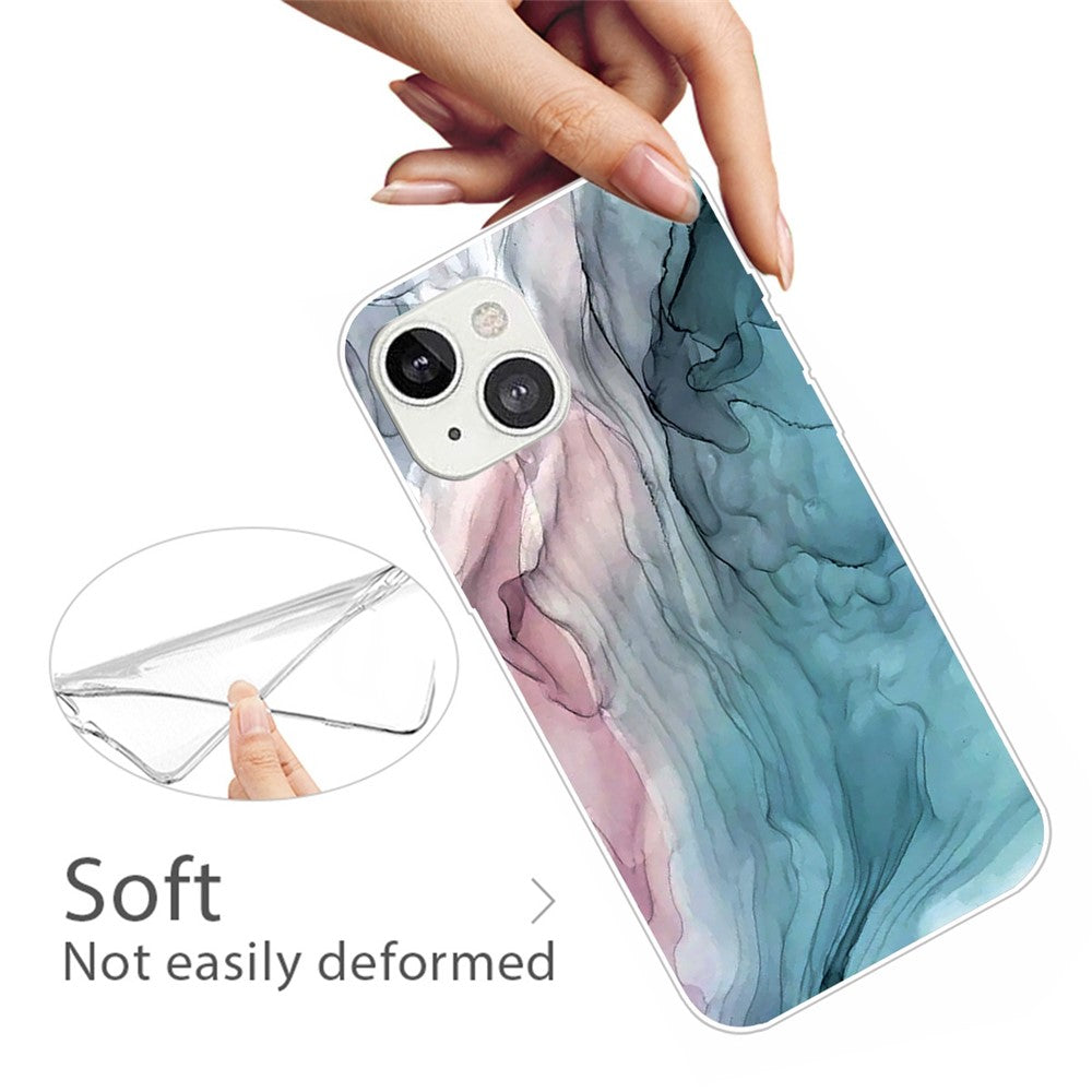iPhone 14 Plus TPU Cover A Style Marble Printed Pattern Design Drop Protection IMD Back Style B - produktbillede 2