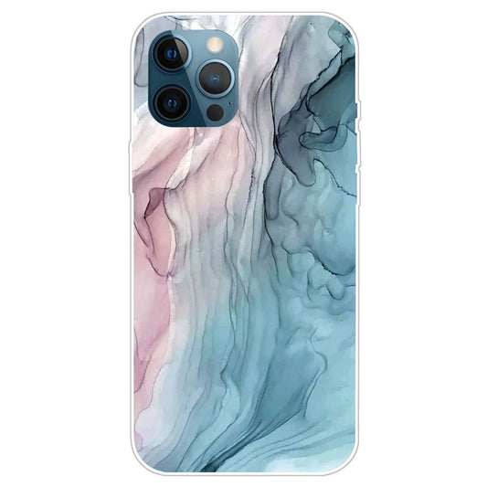 iPhone 14 Pro Max TPU Cover Marble Design Abstract Pattern IMD Soft Skin High Impact Style B