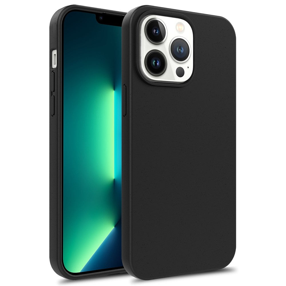 iPhone 14 Pro TPU Cover Starry Sky Series Biodegradable Wheat Straw Scratch resistant Matte Back – Sort - produktbillede 1