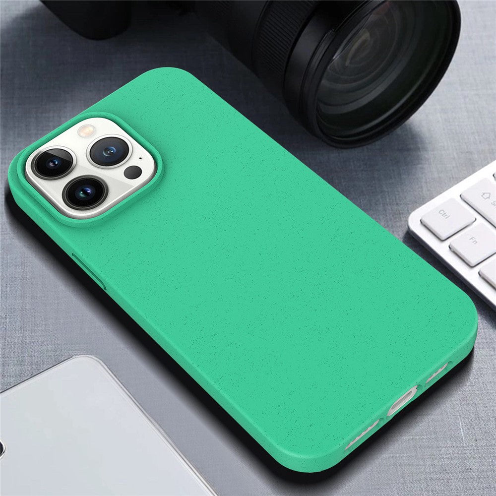 iPhone 14 Pro TPU Cover Starry Sky Series Biodegradable Wheat Straw Scratch resistant Matte Back – Sort - produktbillede 3