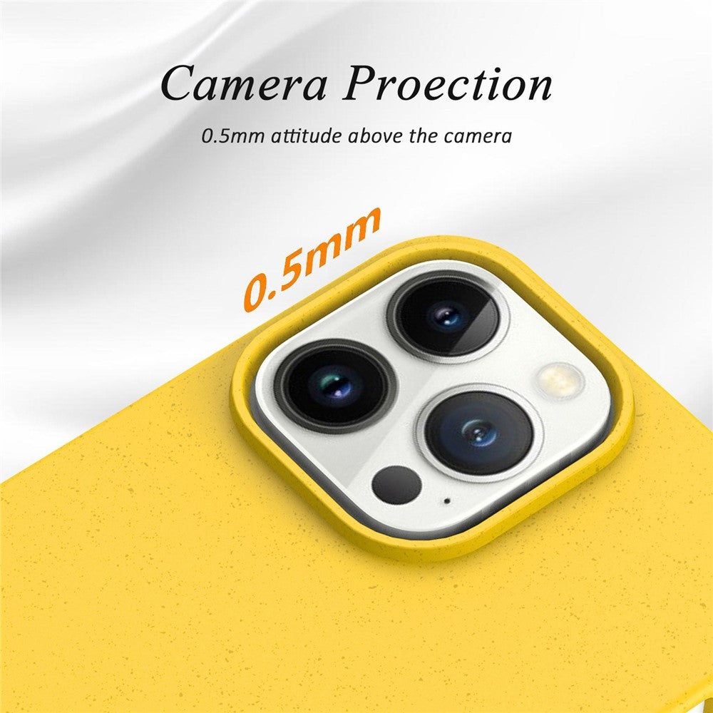 iPhone 14 Pro TPU Cover Starry Sky Series Biodegradable Wheat Straw Scratch resistant Matte Back – Sort - produktbillede 4