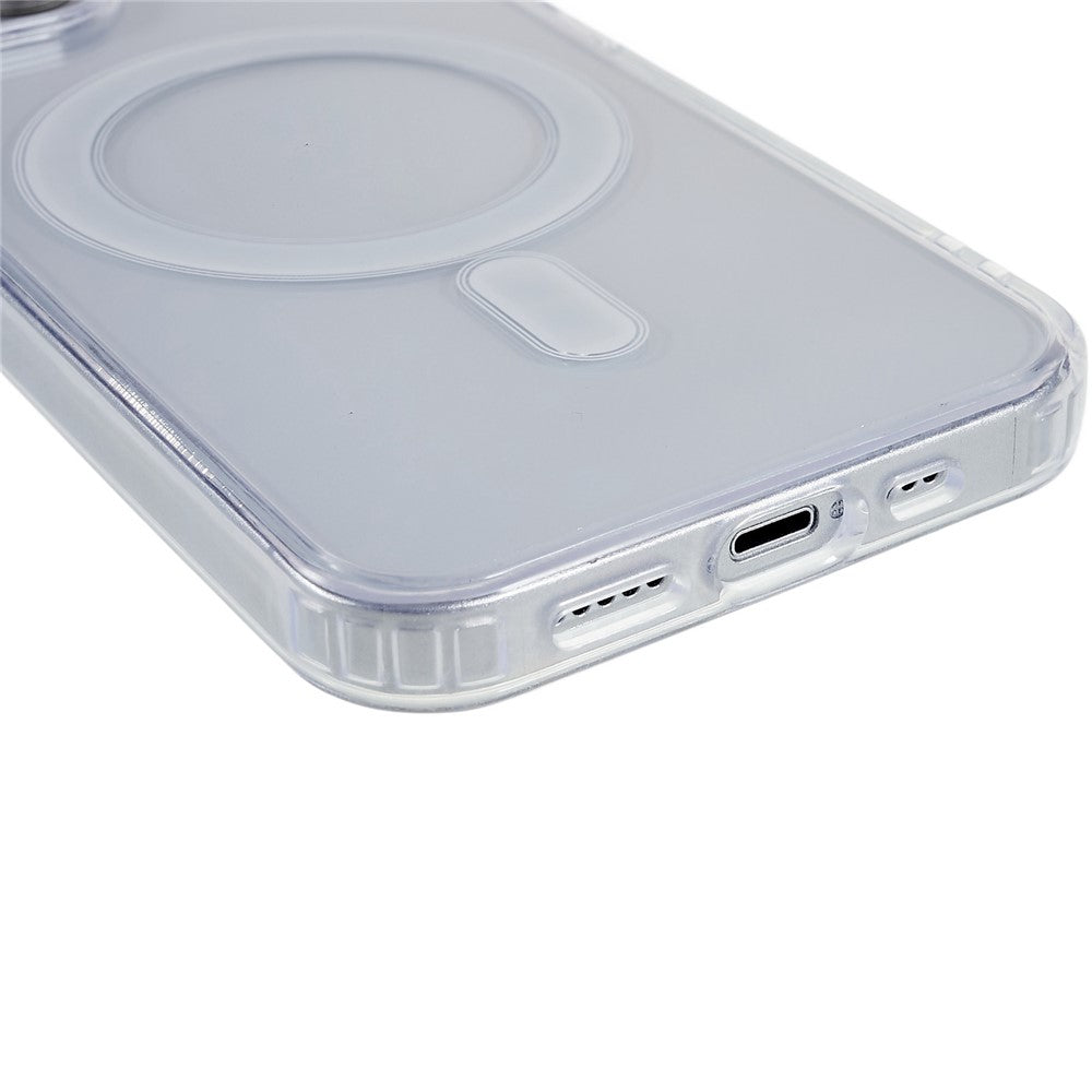 iPhone 14/14 Max MagSafe TPU Cover Magnetic Hard Acrylic Soft Shockproof – Transparent - produktbillede 6