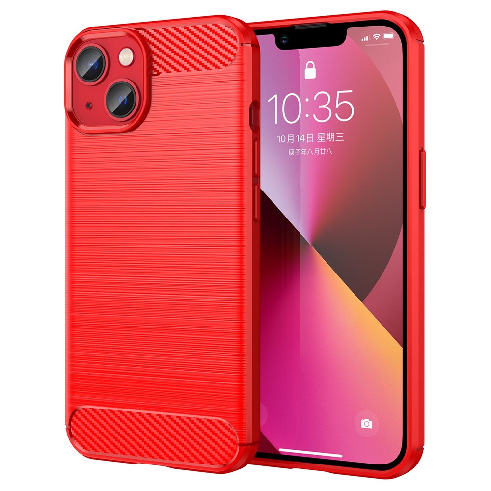 iPhone 14 Cover carbon – Rød - produktbillede 1