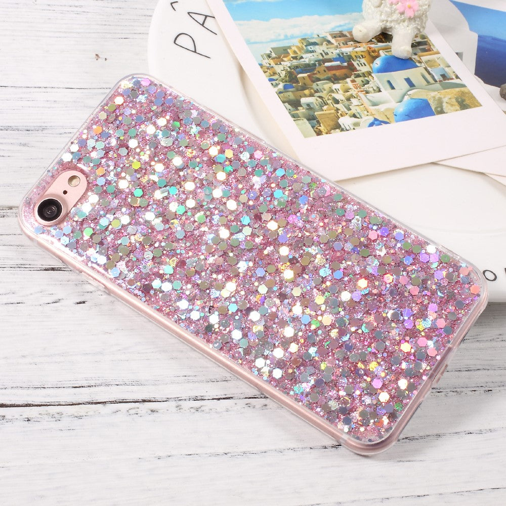 iPhone 7/8/SE Cover Glitter – Pink - produktbillede 3