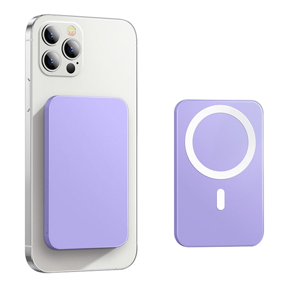 KT01 Magnetic Wireless Power Bank Practical 5000mAh Mini Size 20W Portable Charger - Purple