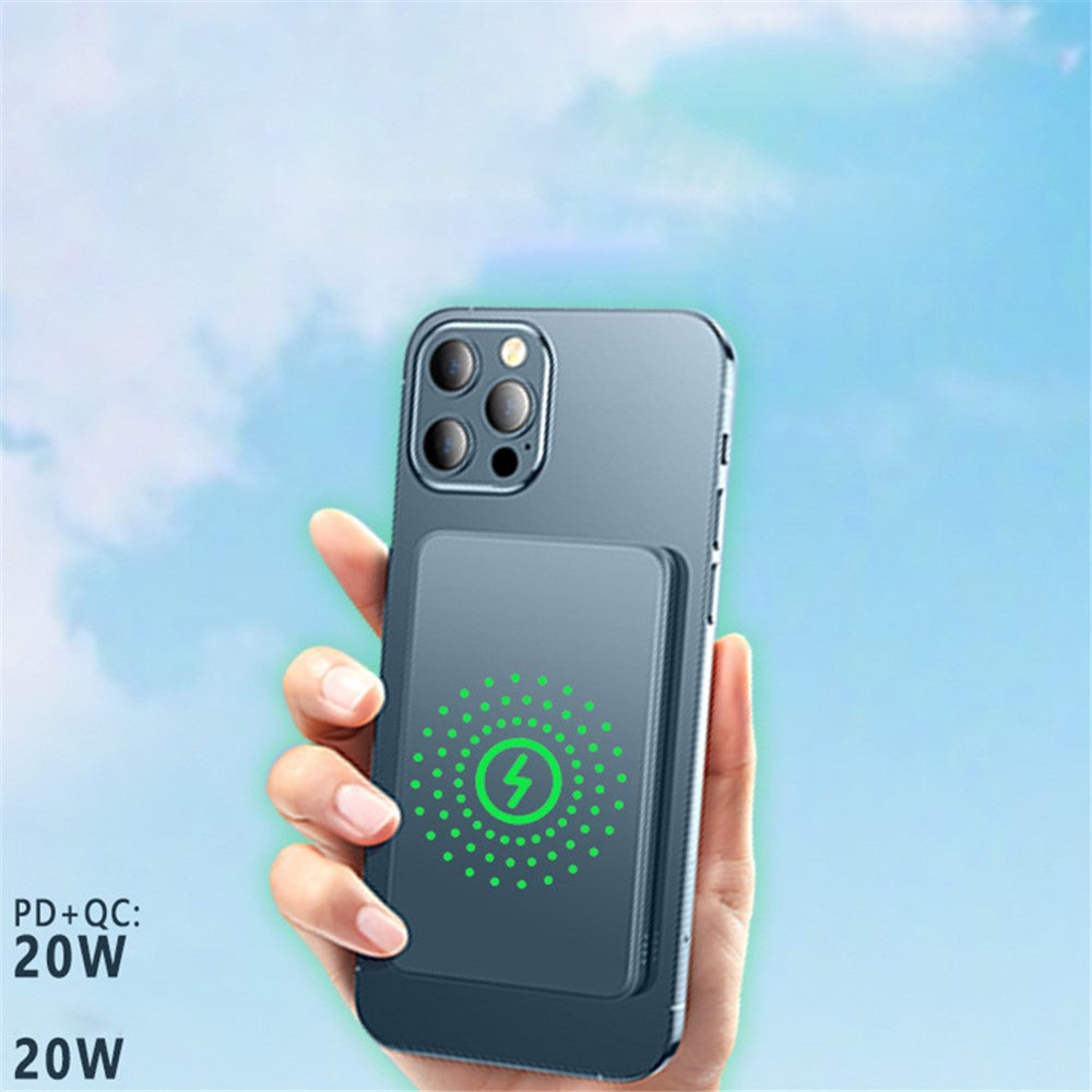 KT01 Magnetic Wireless Power Bank Practical 5000mAh Mini Size 20W Portable Charger - Purple
