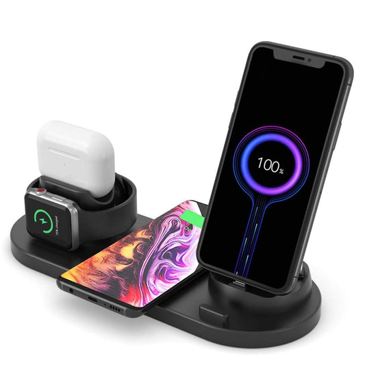 UD15-C 3-in-1 Multifunctional Wireless Charger Charging Dock Station Holder Stand for Apple iPhone/Android Device /Type-C Device - Black - produktbillede 1