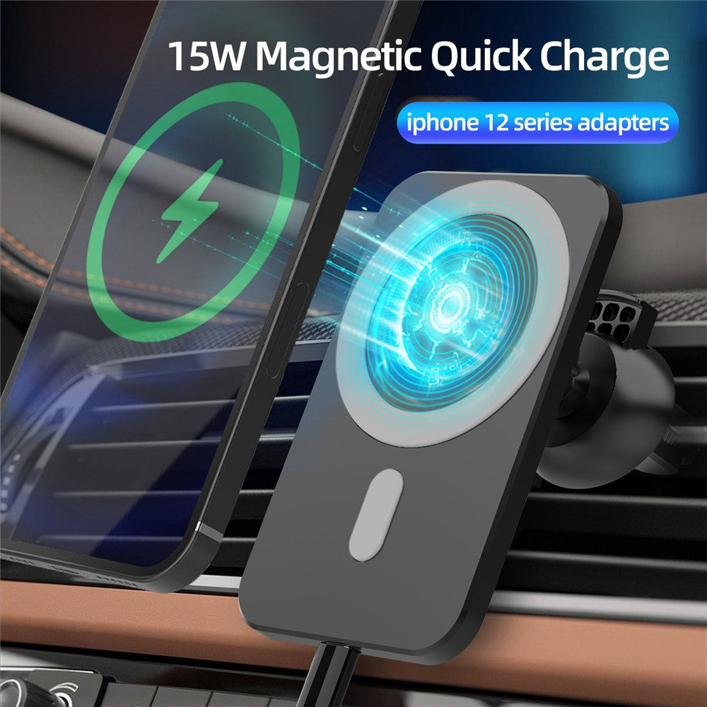 Magnetic Car Charger MagSafe Fast Charging 15W - Black