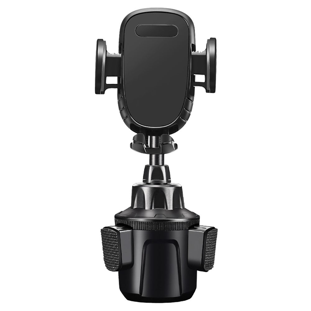 Universal Adjustable Cup Holder Clamp Cradle Car Mount for iPhone Samsung - Black - produktbillede 1