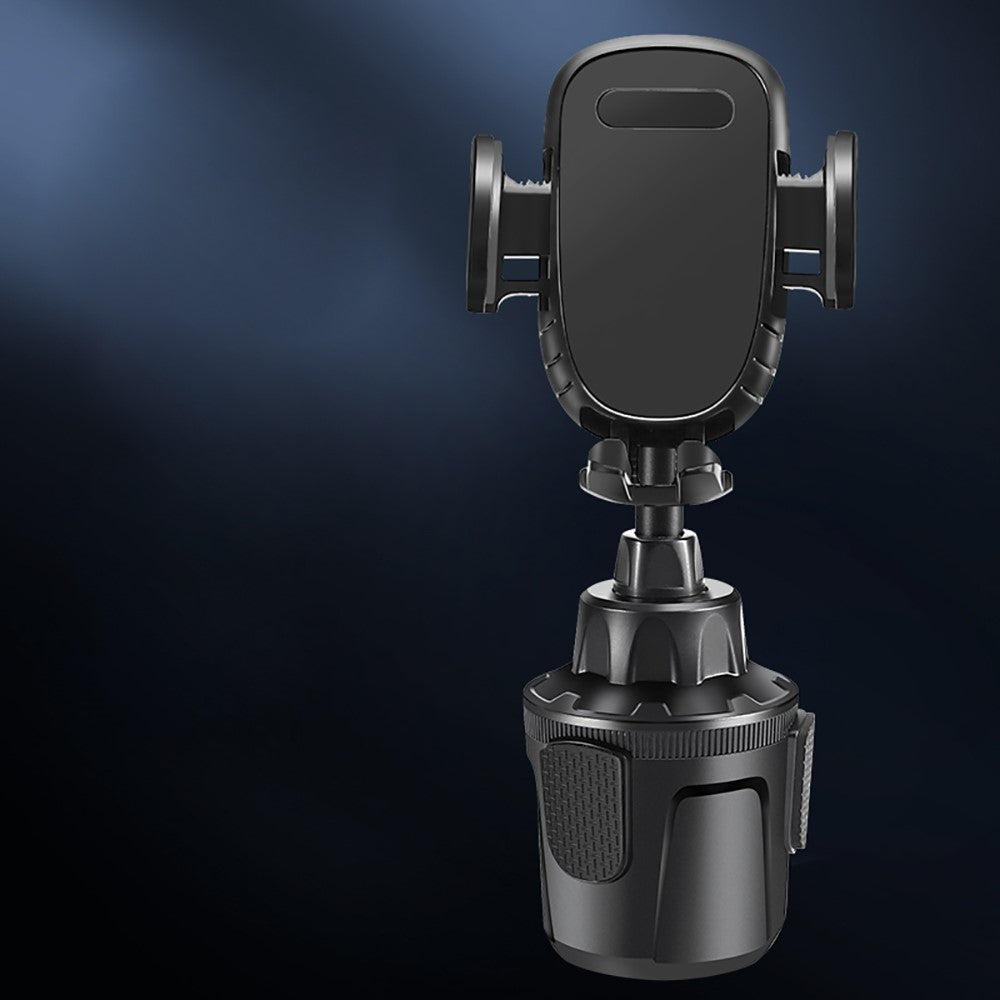 Universal Adjustable Cup Holder Clamp Cradle Car Mount for iPhone Samsung - Black
