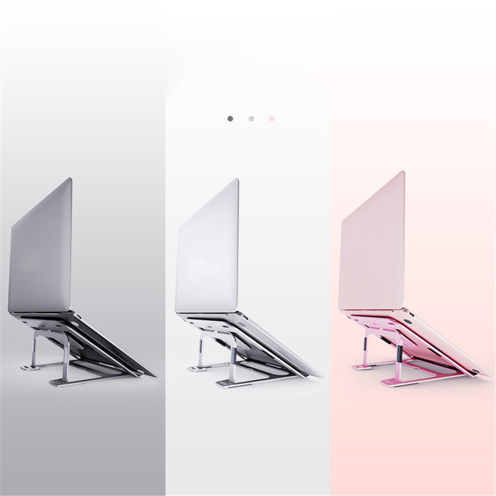 BONERUY BR035 P3 Aluminum Alloy Adjustable Laptop Stand Folding Notebook Bracket Lifting Cooling Holder - Silver
