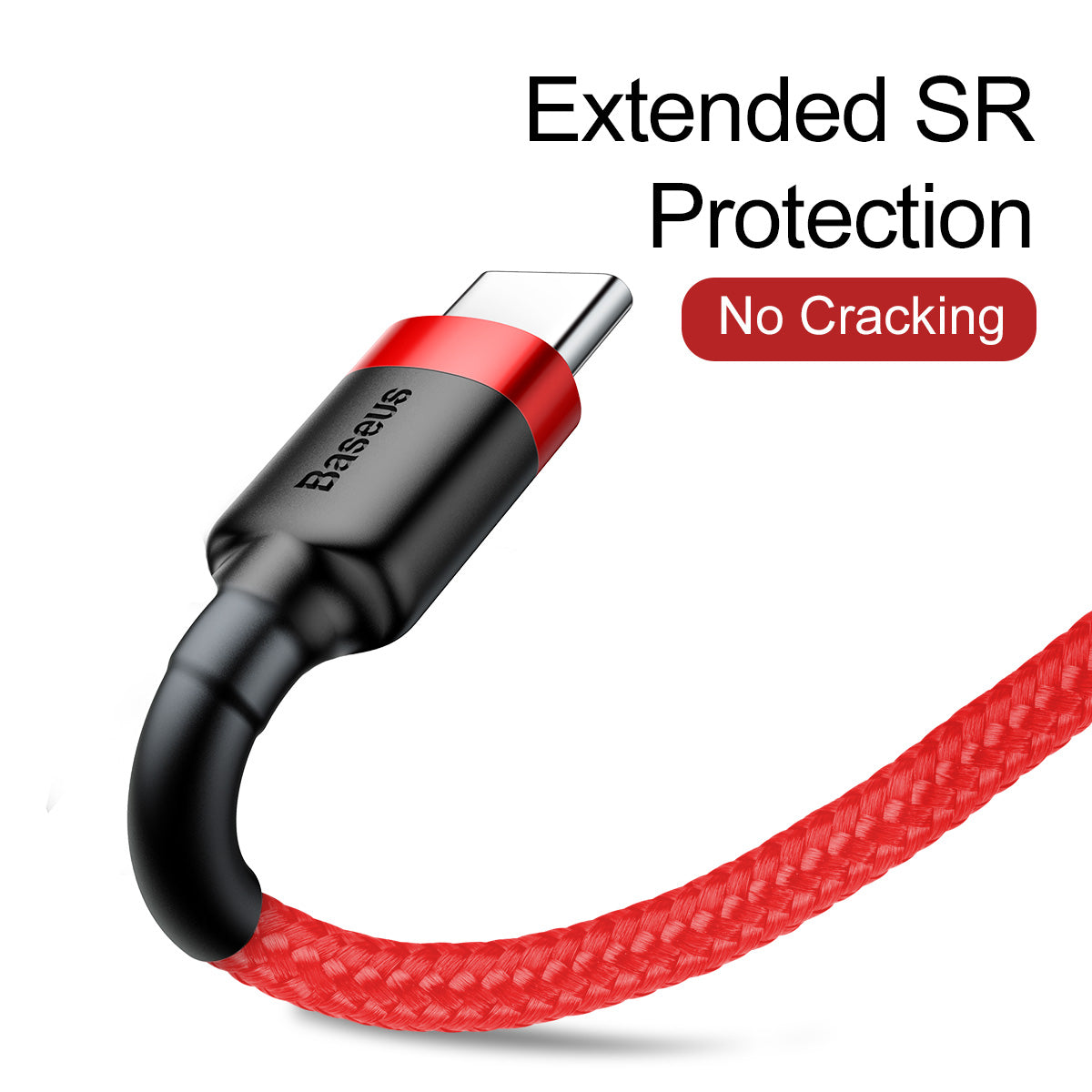 BASEUS USB Cable - USB Type-C 0.5M 3A Cafule CATKLF-A09 black-red