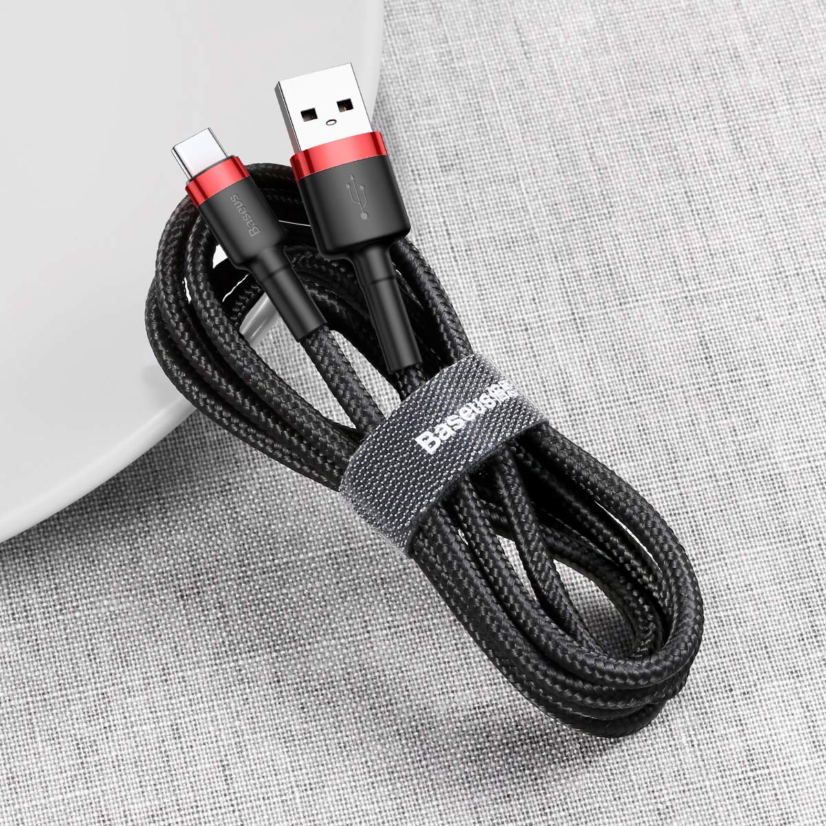 Kabel USBA/USBC 0,5m BK/RD