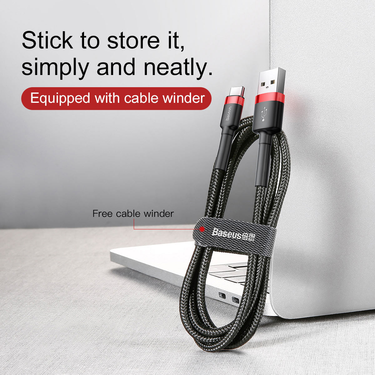 Kabel USBA/USBC 0,5m BK/RD