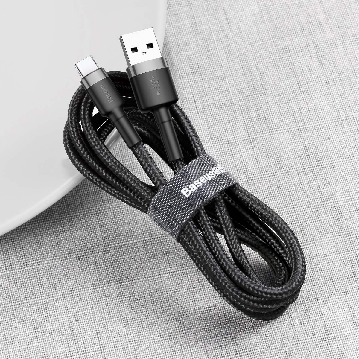 Kabel USBA/USBC 0,5m Sort/Grå