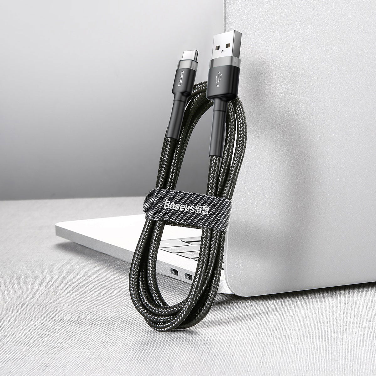 Kabel USBA/USBC 0,5m Sort/Grå