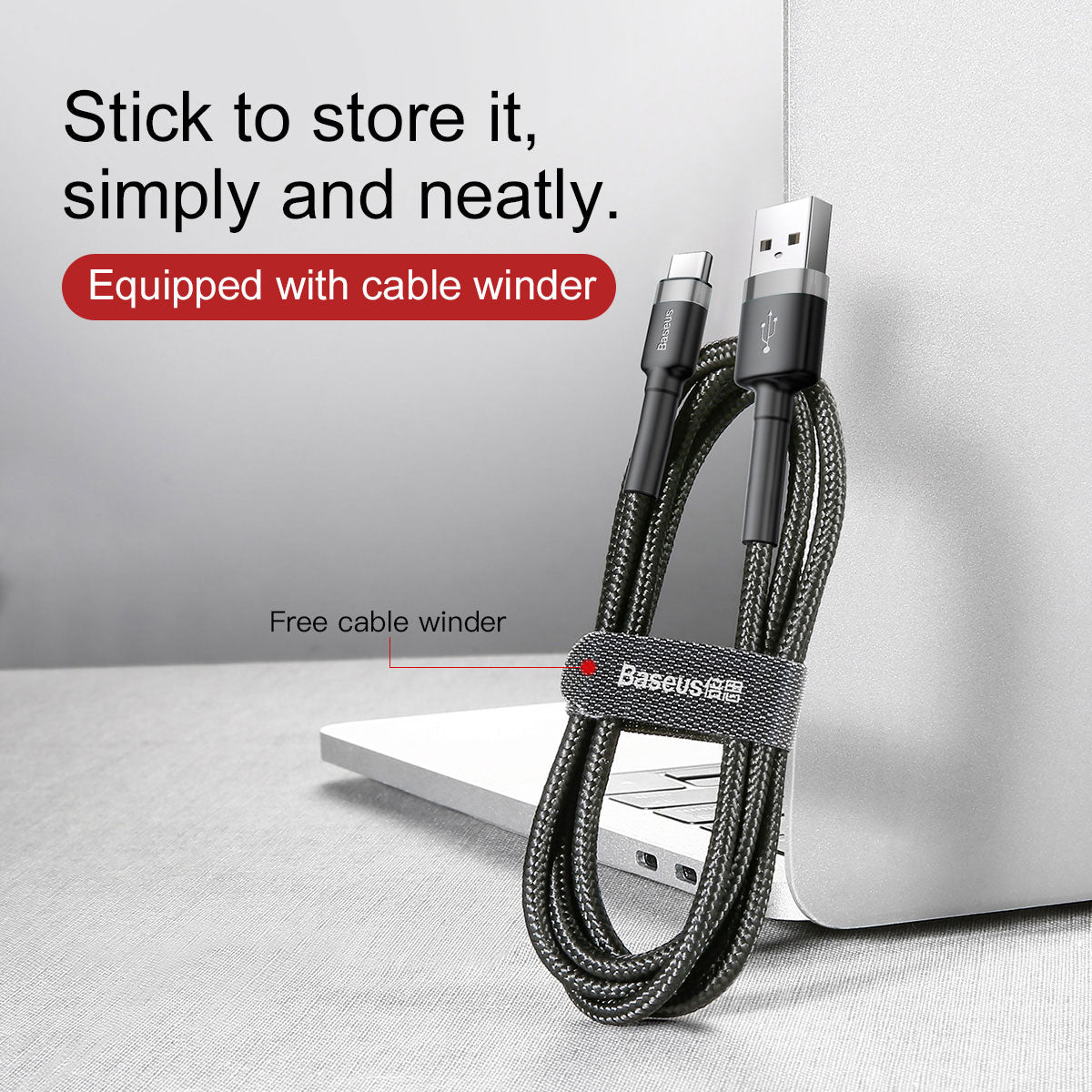 Kabel USBA/USBC 0,5m Sort/Grå