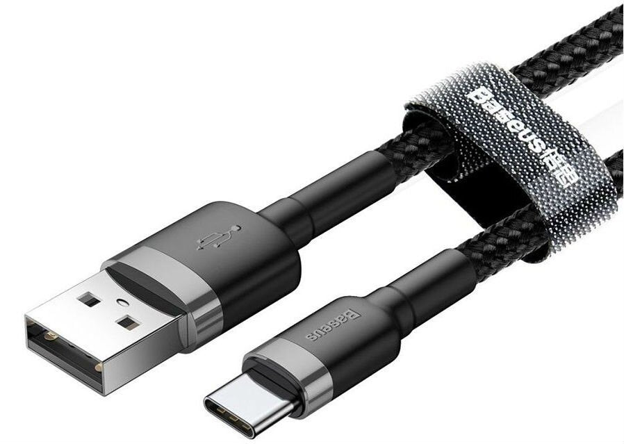 Kabel USBA/USBC 0,5m Sort/Grå - billede 2