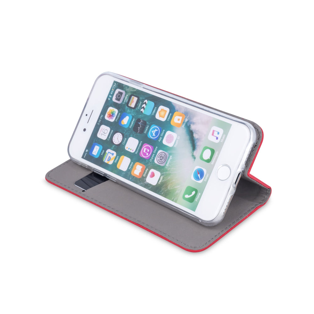 iPhone 17 Pro Max / 18 Pro Max TPU Wallet Flip Cover Smart Magnet – Rød
