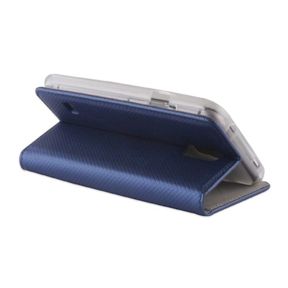iPhone 17 Pro / 18 Pro TPU Wallet Flip Cover Smart Magnet – Mørk Blå/Blå