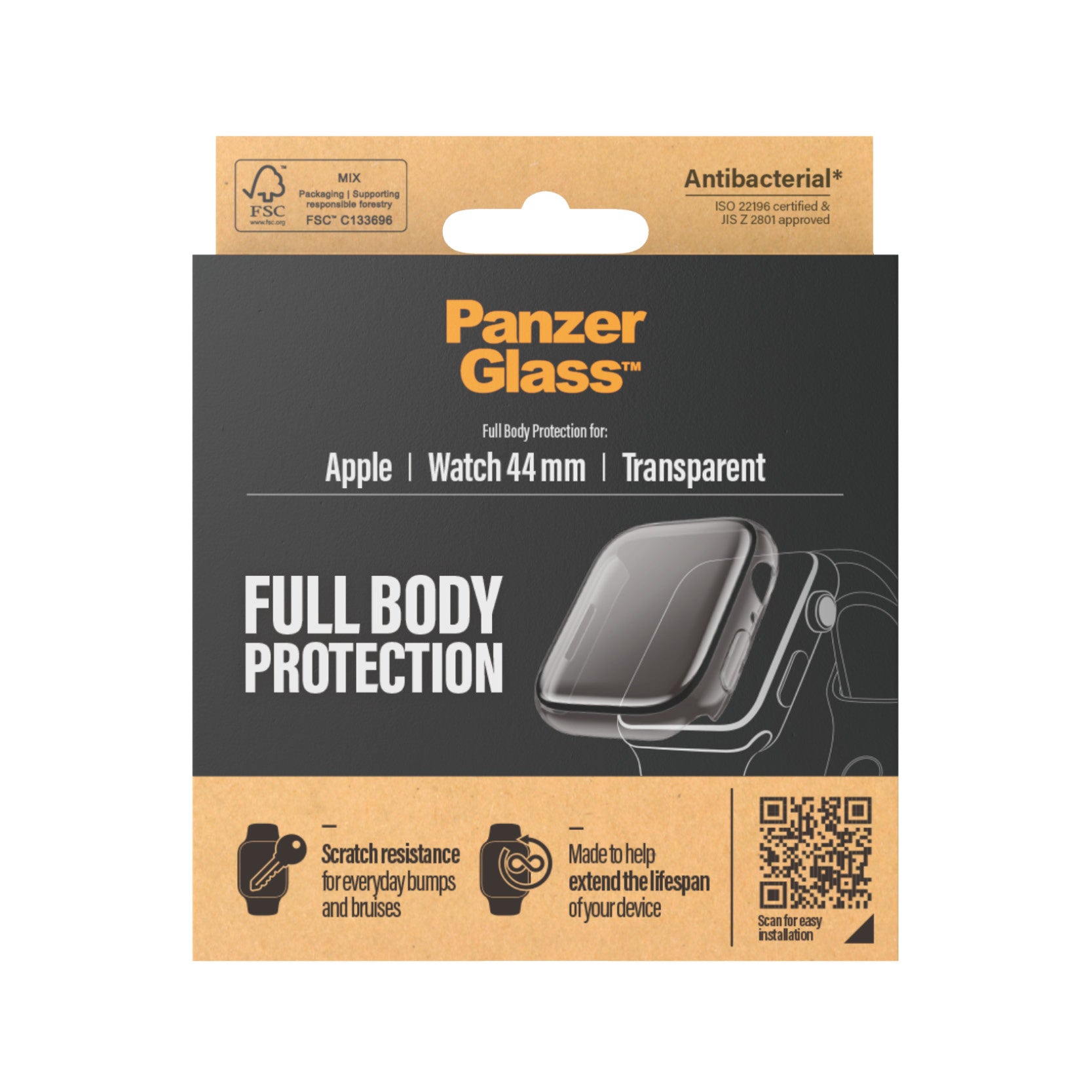 PanzerGlass Full Body Apple Watch 4/5/6/SE (44 mm) Clear (AB - EOL - billede 3