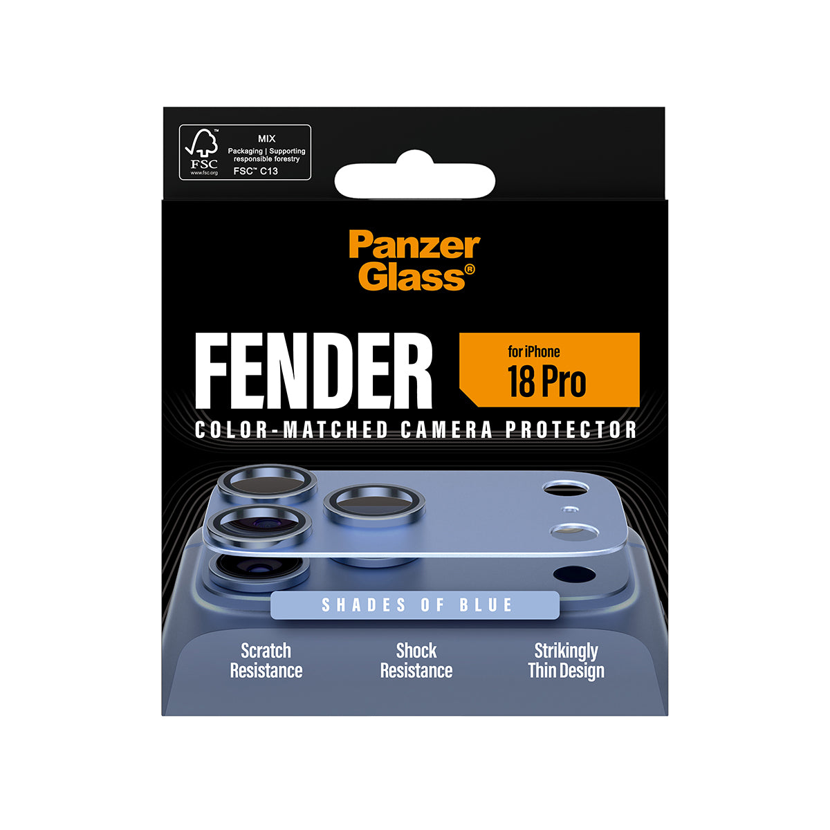 PG Fender Camera Lens Protector Shades of Blue iPhone 18 Pro - billede 3