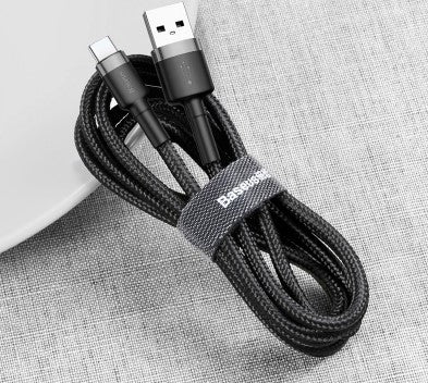 BASEUS USB Cable - USB Type-C 3M 2A Cafule CATKLF-UG1 black-grey - billede 5
