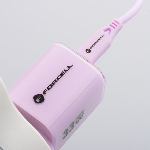 Oplader 33W USBC/USBA Violet