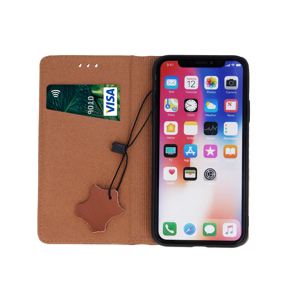 iPhone 16 TPU Wallet Flip Cover Leather Smart Pro – Brun