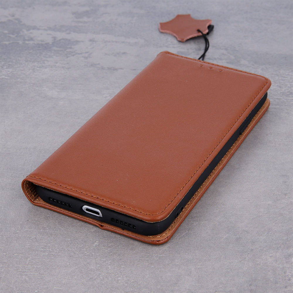 iPhone 16 TPU Wallet Flip Cover Leather Smart Pro – Brun