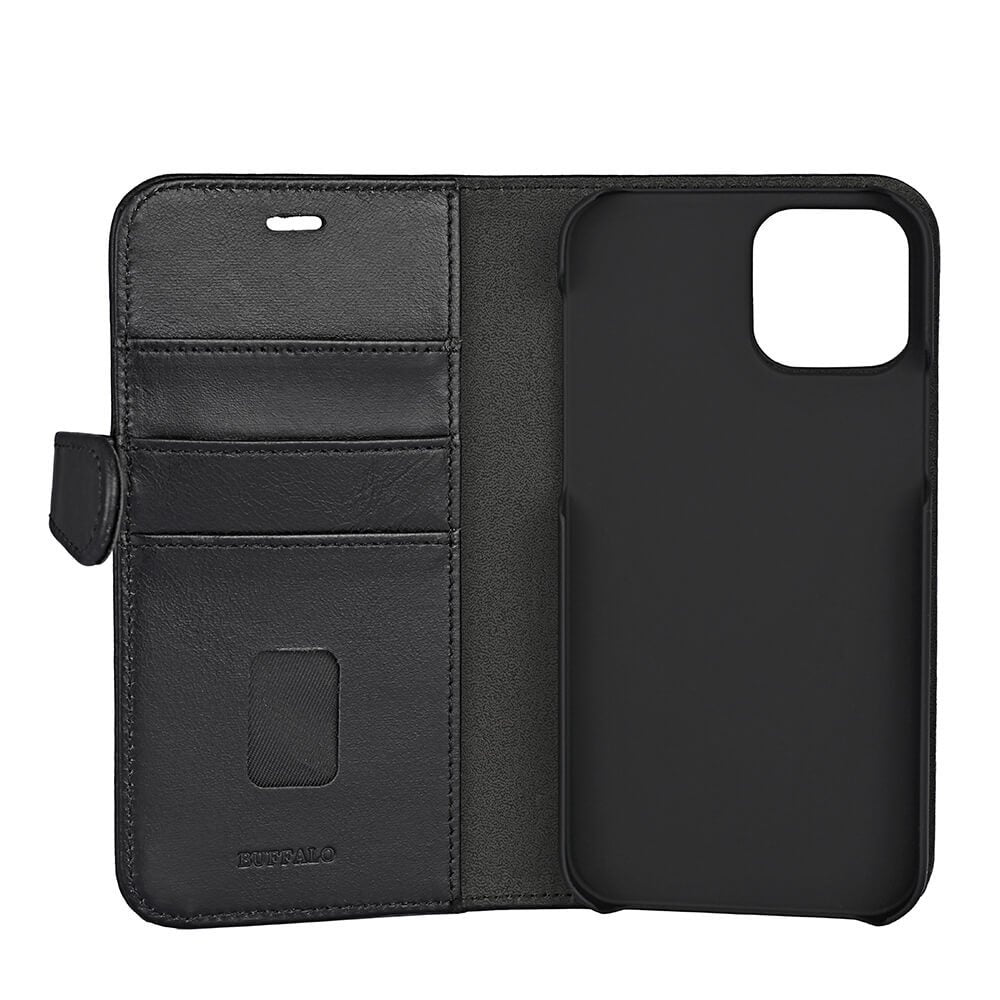 iPhone 12/12 Pro Læder Wallet Flip Cover – Sort – Buffalo - billede 4