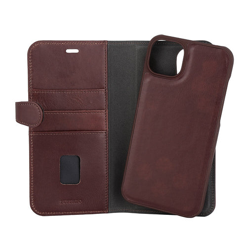 iPhone 14/14 Plus Wallet Flip Cover 2in1 3 card – Brun – Buffalo
