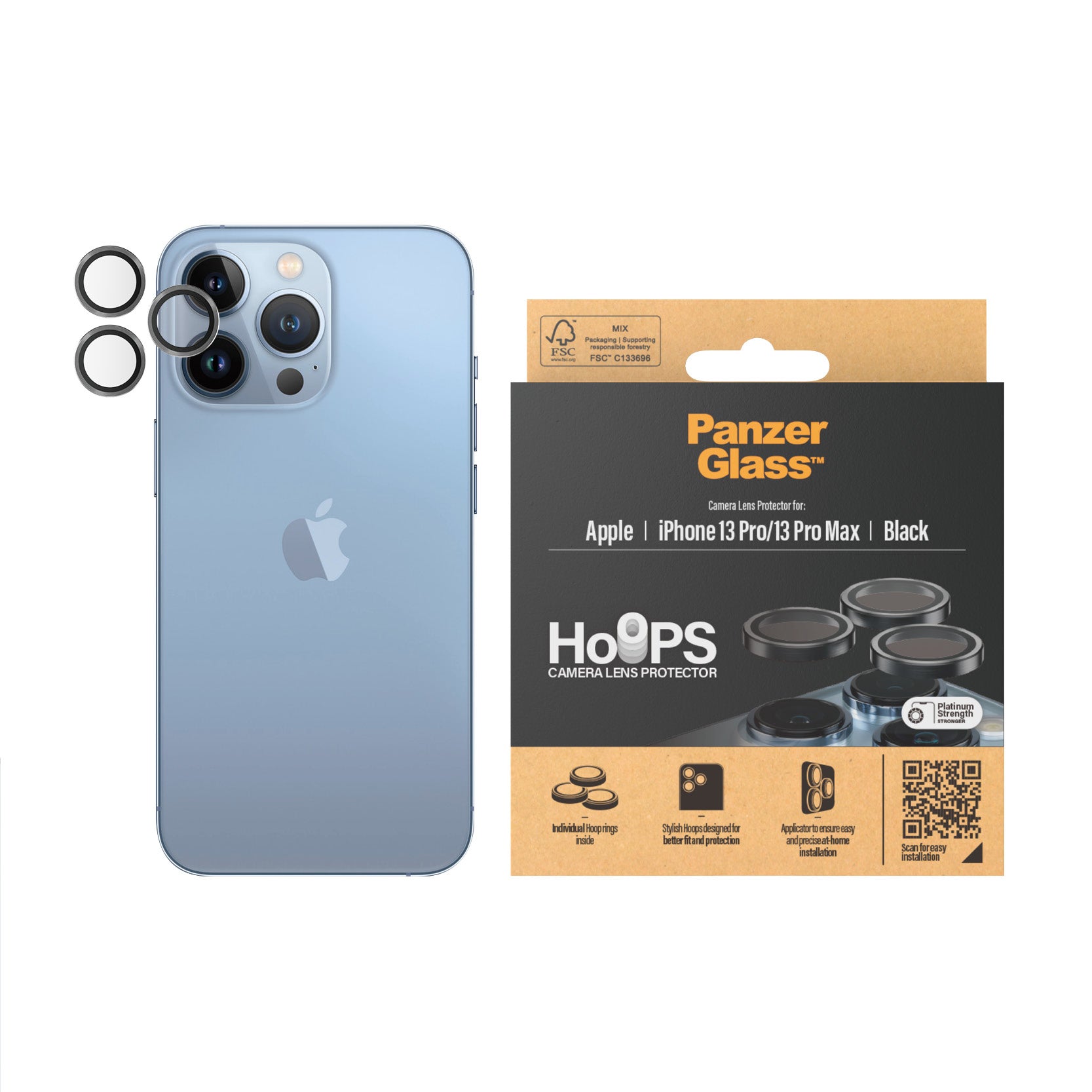 PanzerGlass Hoops Rings for iPhone 13 Pro/13 Pro Max Black - billede 2