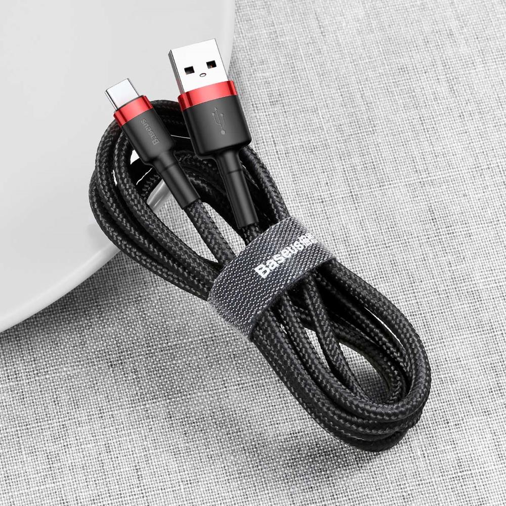 BASEUS USB Cable - USB Type-C 3M 2A Cafule CATKLF-U91 black-red