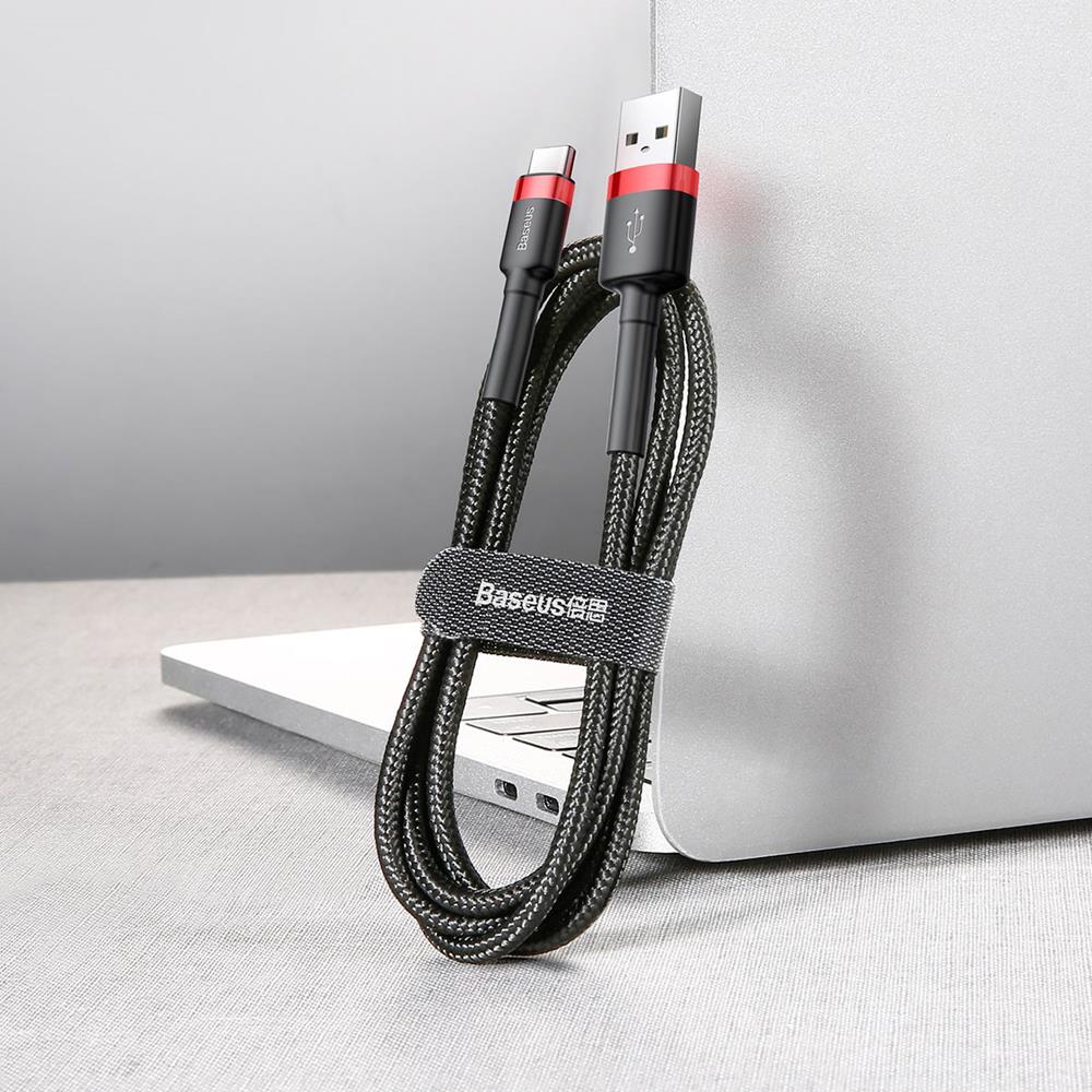 BASEUS USB Cable - USB Type-C 3M 2A Cafule CATKLF-U91 black-red