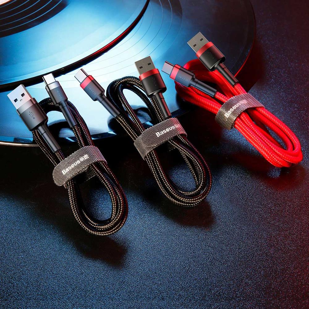 BASEUS USB Cable - USB Type-C 3M 2A Cafule CATKLF-U91 black-red