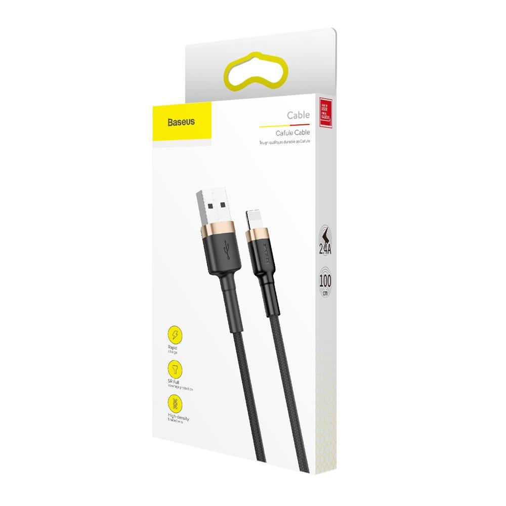 BASEUS USB Cable - Cafule CALKLF-BV1 IPHONE lightning 1M 2.4A black-gold