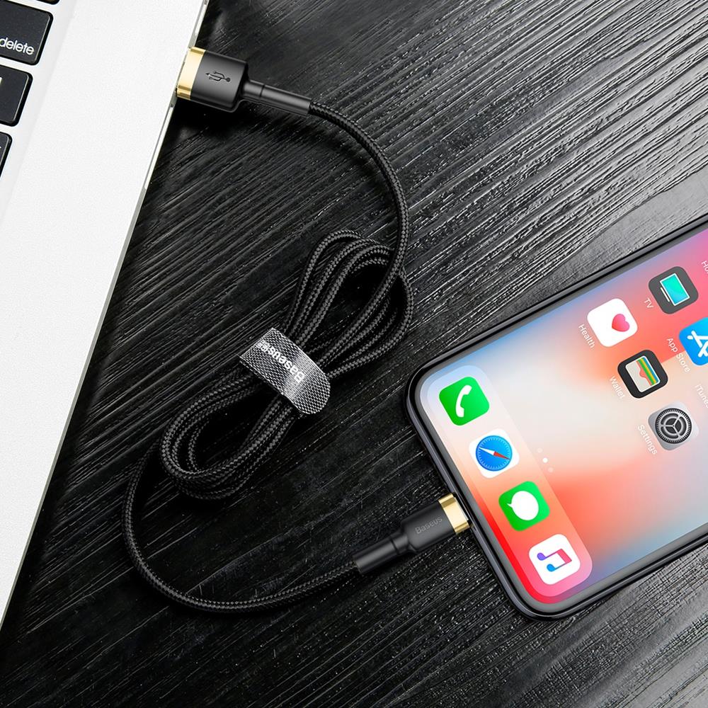 BASEUS USB Cable - Cafule CALKLF-BV1 IPHONE lightning 1M 2.4A black-gold