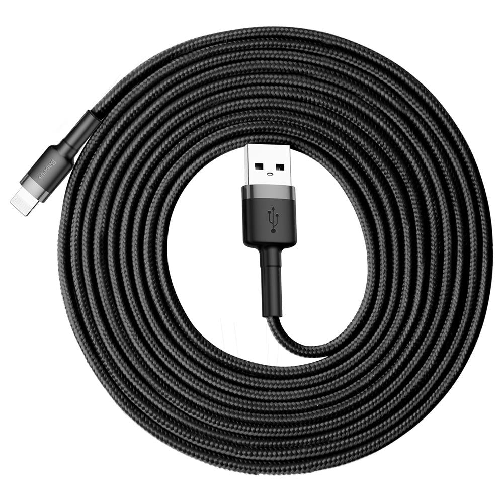 Kabel USBA/Lightning 3m Grå/Sort